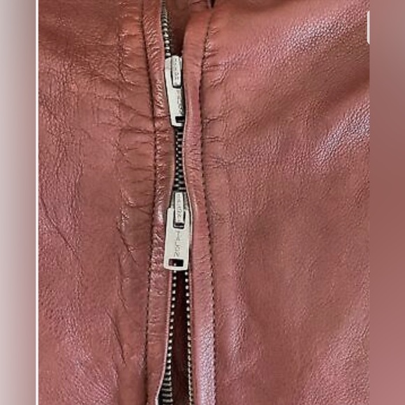 HARLEY DAVIDSON Leather Motorcycle Jacket CAFE RACER Women’s Medium Burgundy - Picture 7 of 8